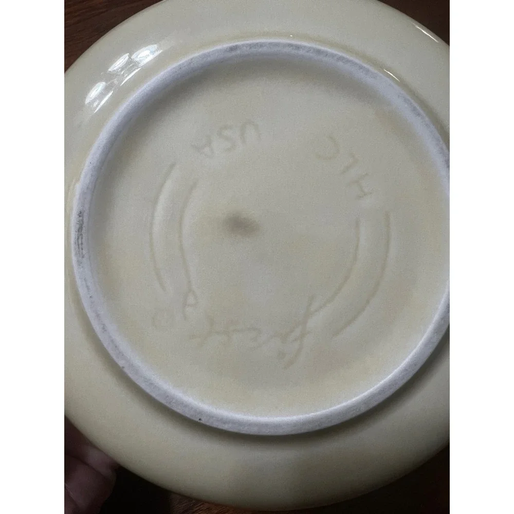 Vintage Fiesta‎ Ware Set 2 Yellow/Ivory Soup Cereal Bowls 6.75 inch Embossed USA